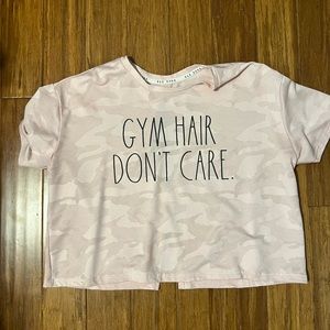 Rae Dunn Gym Shirt with open back
